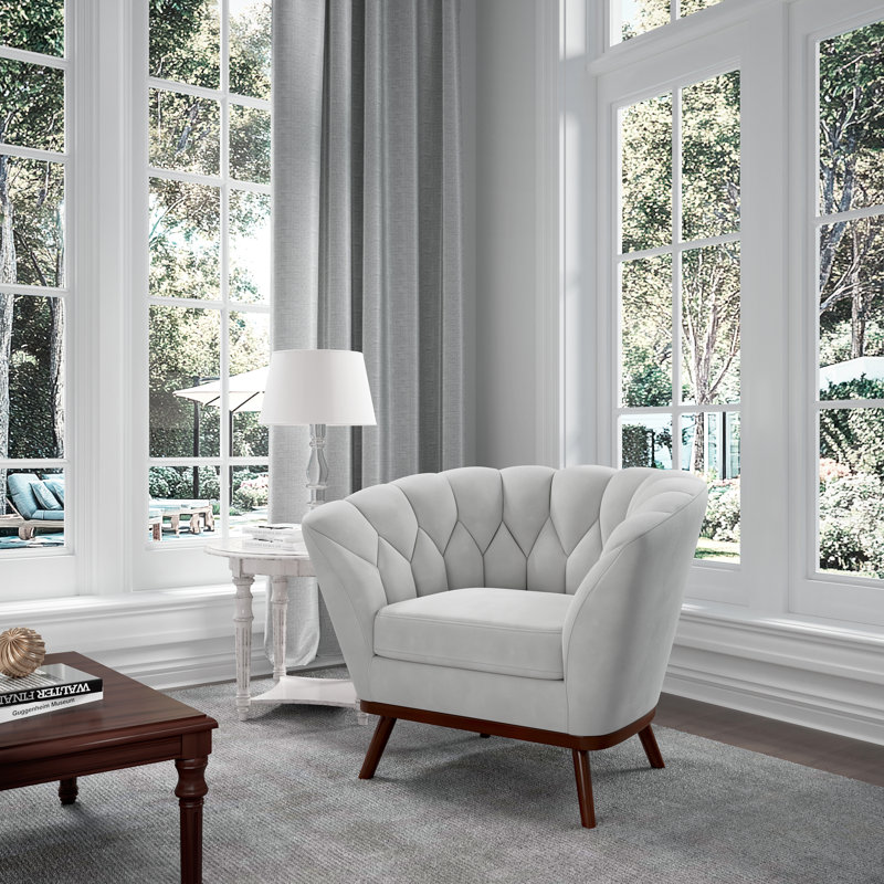 Fauteuil d'appoint rembourré Verduzco, gris clair