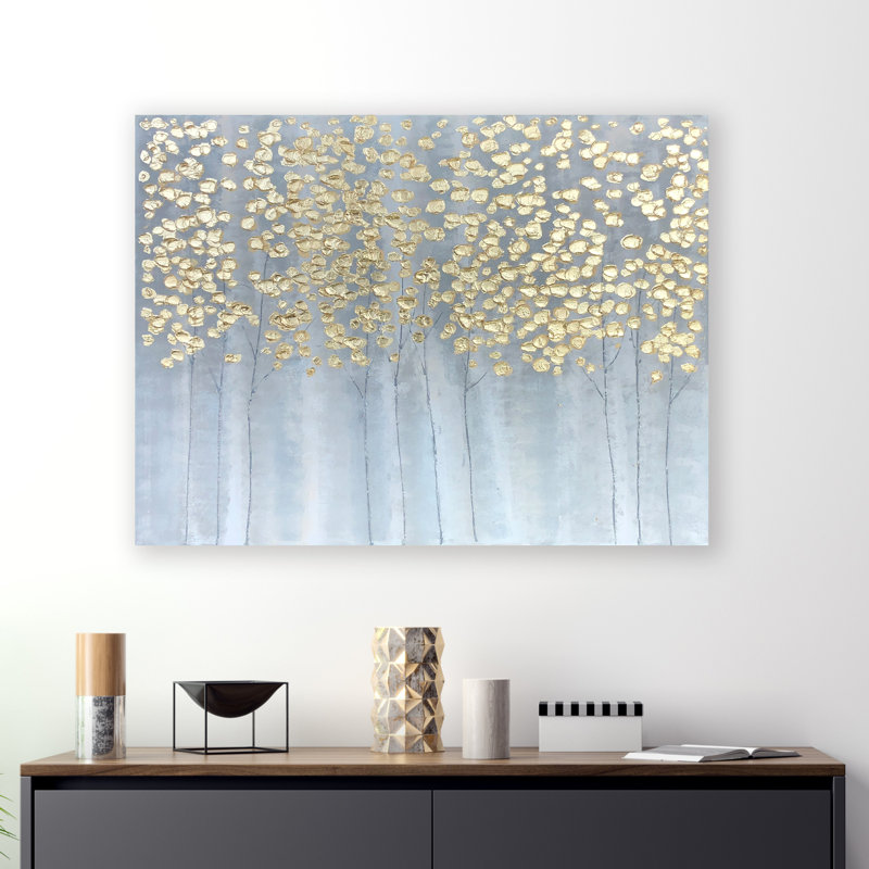 Golden Radiance - peinture sur toile tendue, H 30 po x l 40 po