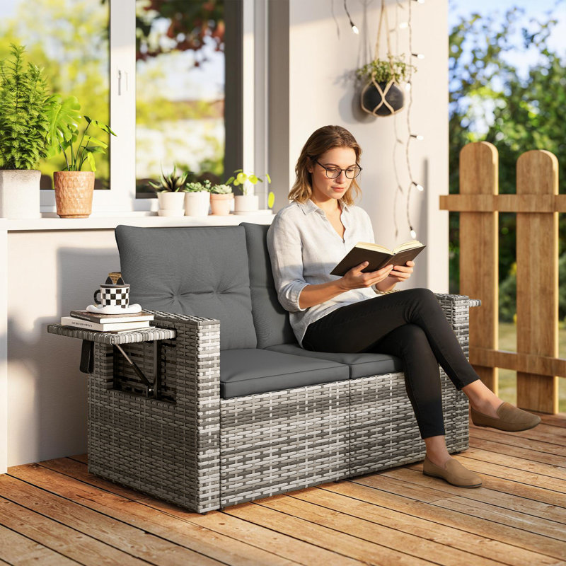 124cm Wide Straight Steel Loveseat