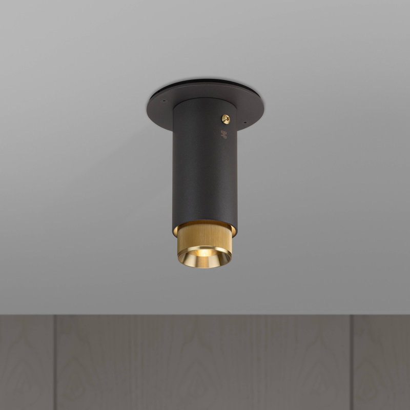 1 - Light Flush Mount, Brass, Stone