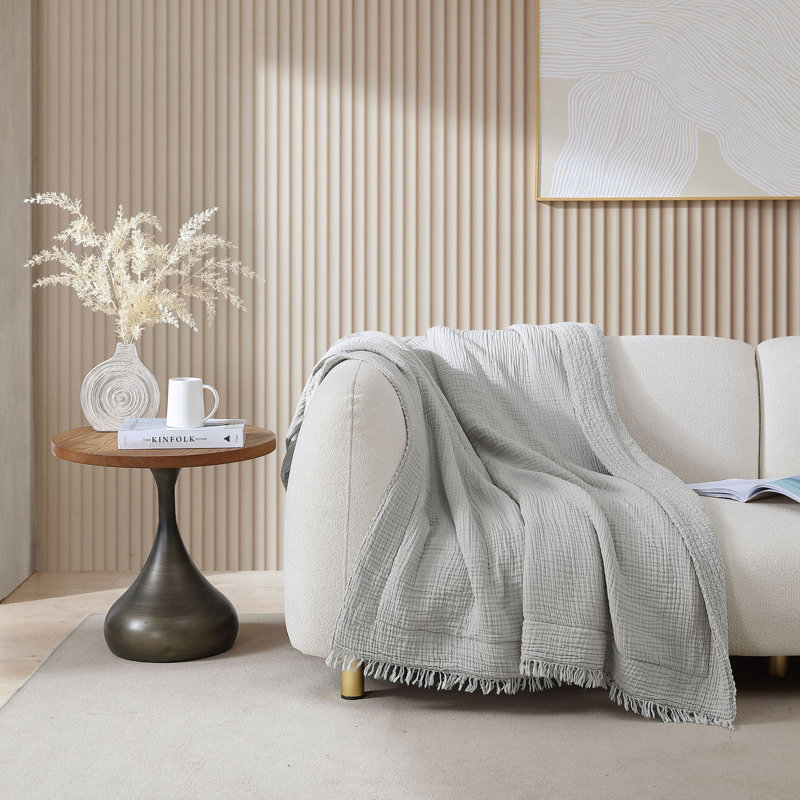 Snug Muslin Throw Blanket, Taupe