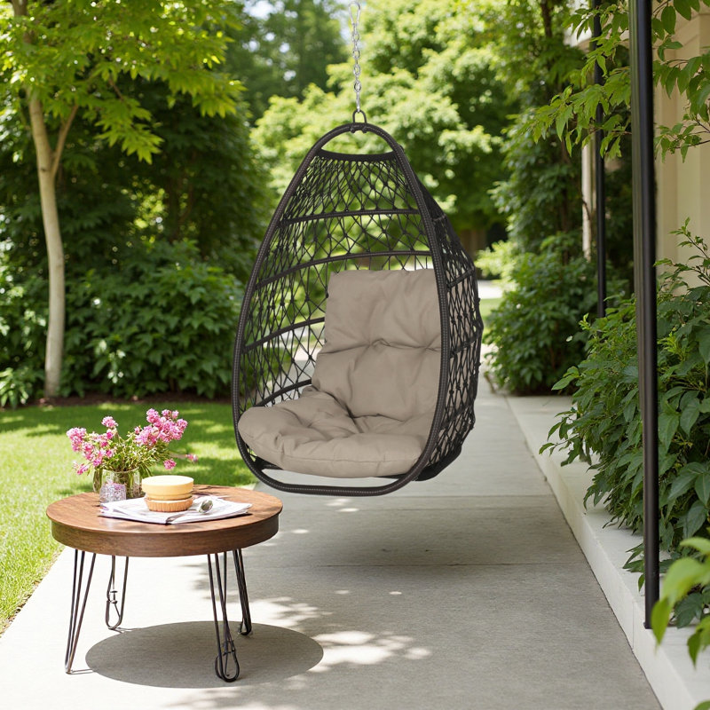 Chaise suspendue pliable, design moderne, Noir