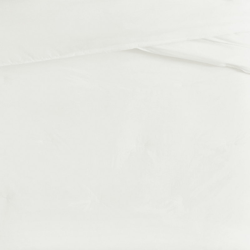 Brooklyn Loom Essential Cotton Comforter Set, Twin Extra Long Comforter  + 1 Sham, White