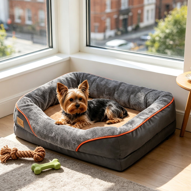 Orthopaedic Dog Bed Bolster Cushion, 23cm H x 69cm W x 51cm D