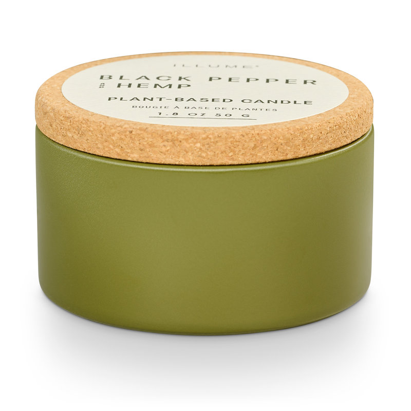 ILLUME Verde Tin w/Cork Lid, Black Pepper & Hemp, Tin with Cork Lid