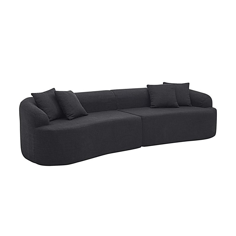 Curved Modular Sectional Sofa, Black