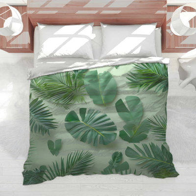 Édredon feuilles de palmier tropical