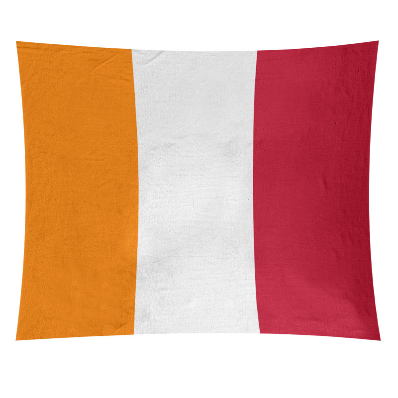 Tapisserie en polyester Tampa, Orange / blanc cassé / rouge, H 88 po x l 104 po