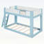 Lit simple superposé simple avec échelle réversible et garde-corps de sécurité, bleu et blanc, conception compacte et durable-2107785827
