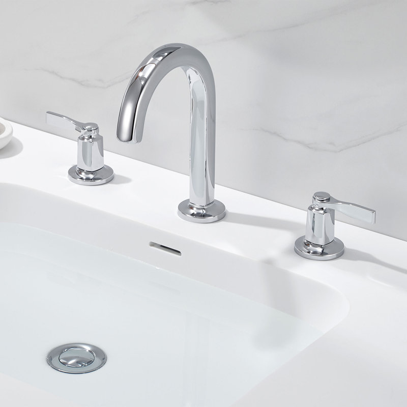 Larko 8 in. Widespread 2-Handle Bathroom Vanity Sink Faucet with Metal Pop-Up Drain, Chrome