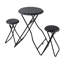 Table d'appoint industrielle noire et deux, 57,5 x 23,6 x 39,8 po, choix de décoration intérieure avec deux options de sièges,