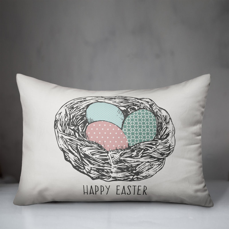 Coussin lombaire joyeux pâques œufs 