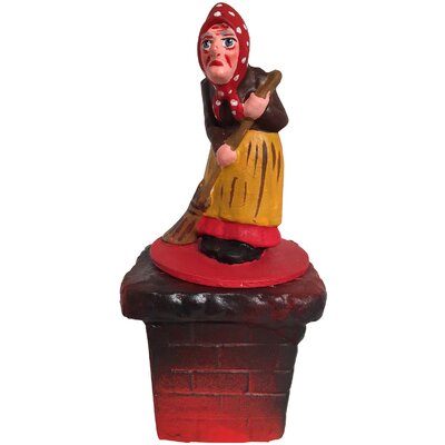 Schaller Paper Mache Candy Container Witch on Chimney -  Alexander Taron, 402-21