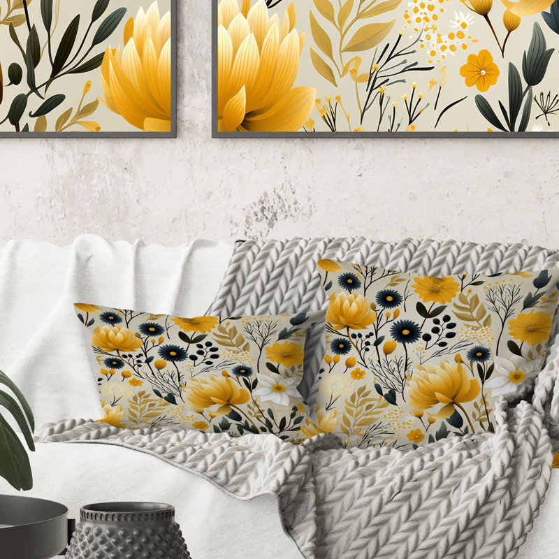 Motif botanique rétro II - Botanical Printed, H 18 po x l 18 po