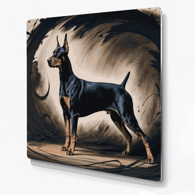 Dogs Doberman Pinscher Black Metal Wall Art