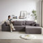 Ensemble de canapé modulaire rembourré en chenille Modern, canapé de salon modulaire en L de 108 pouces avec 6 coussins, combinaison gratuite-106762616