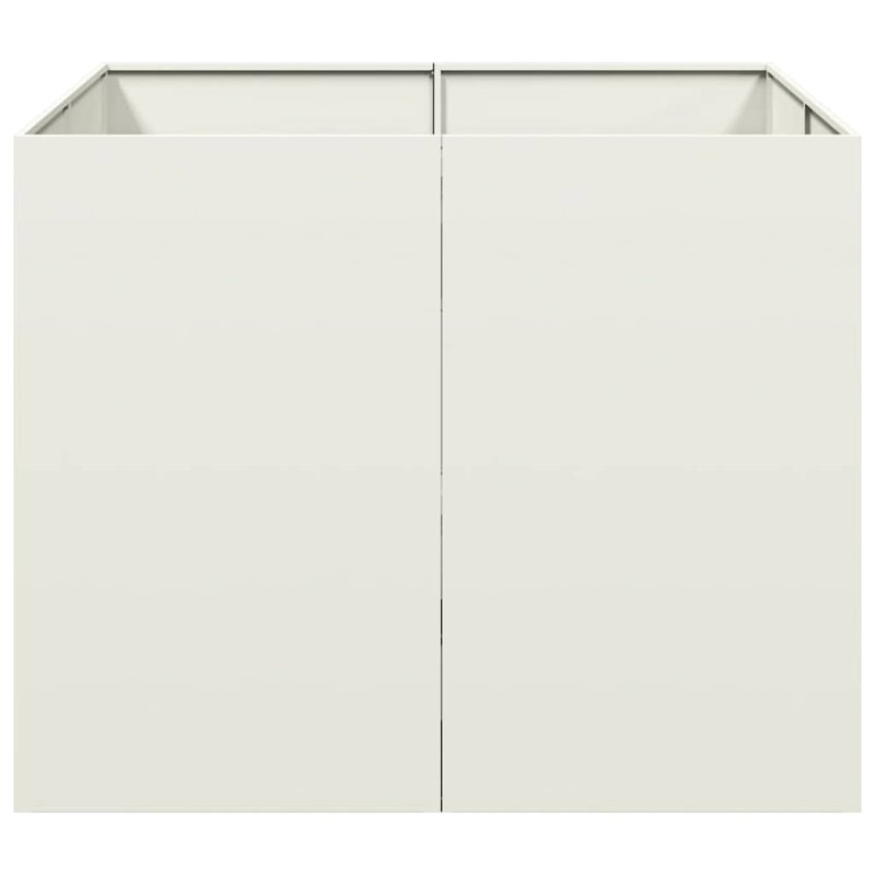 Planter 100X100Cm Steel, 80cm H x 100cm W x 100cm D, White