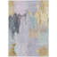 Tapis intérieur lavable abstrait 10 pi x 14 pi lavande et doré