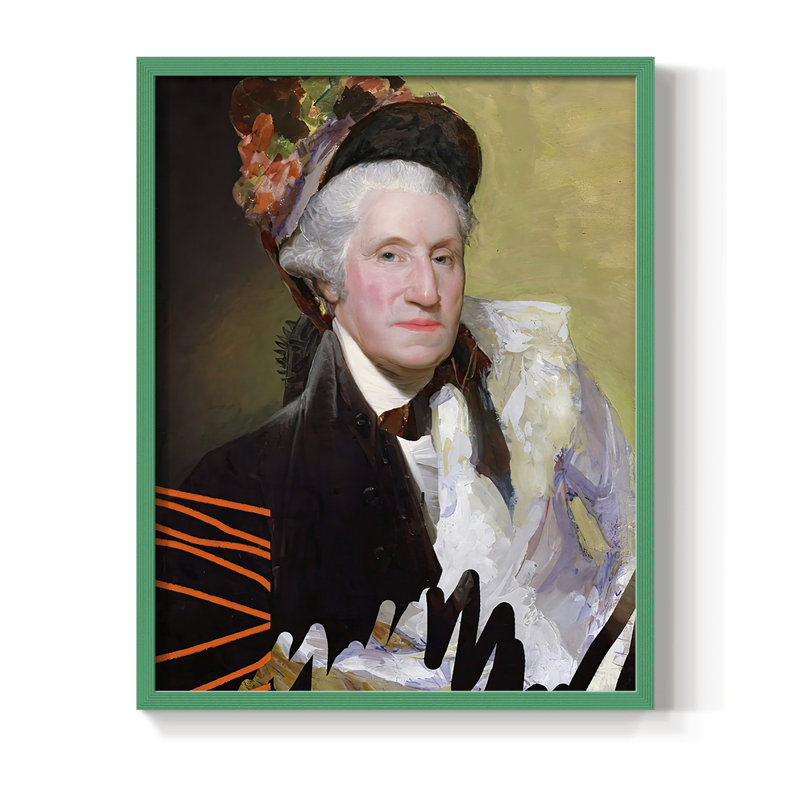 CheekyMasterFoundingFemale, reproduction encadrée - bois massif, Vert, H 11 po x l 9 po