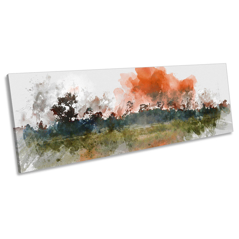 Abstract Sunset Trees - Wrapped Canvas Panoramic Print, 45.72cm H x 137.16cm W