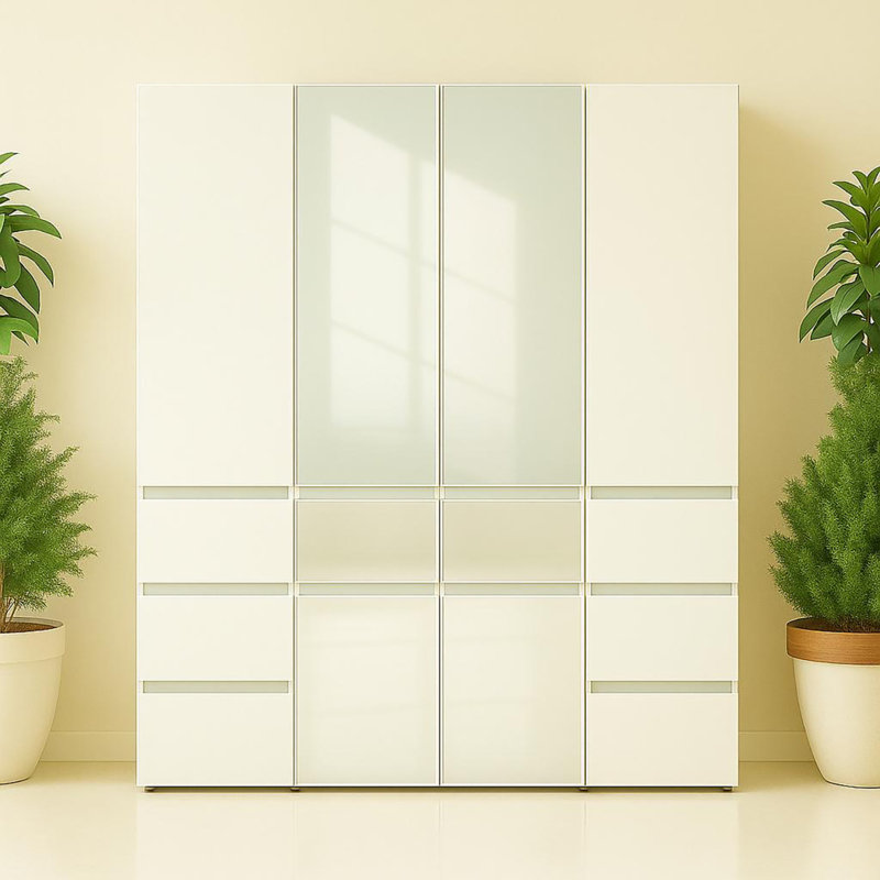 Armoire modulaire en bois avec miroir Elise