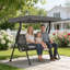Outsunny 3-Seater Garden Swing Chair 202 x 120 x 172 cm Light Grey