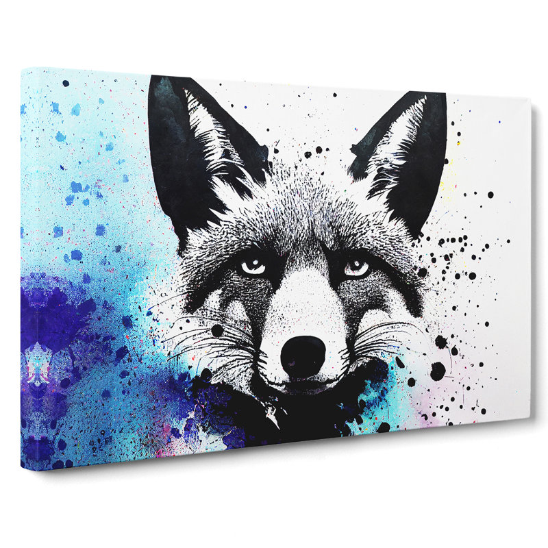 Fox Splatter Abstract - Wrapped Canvas, 40cm H x 60cm W x 3cm D