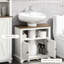 Armoire de salle de bain sous le lavabo, blanc, double porte, rangement compact, style,