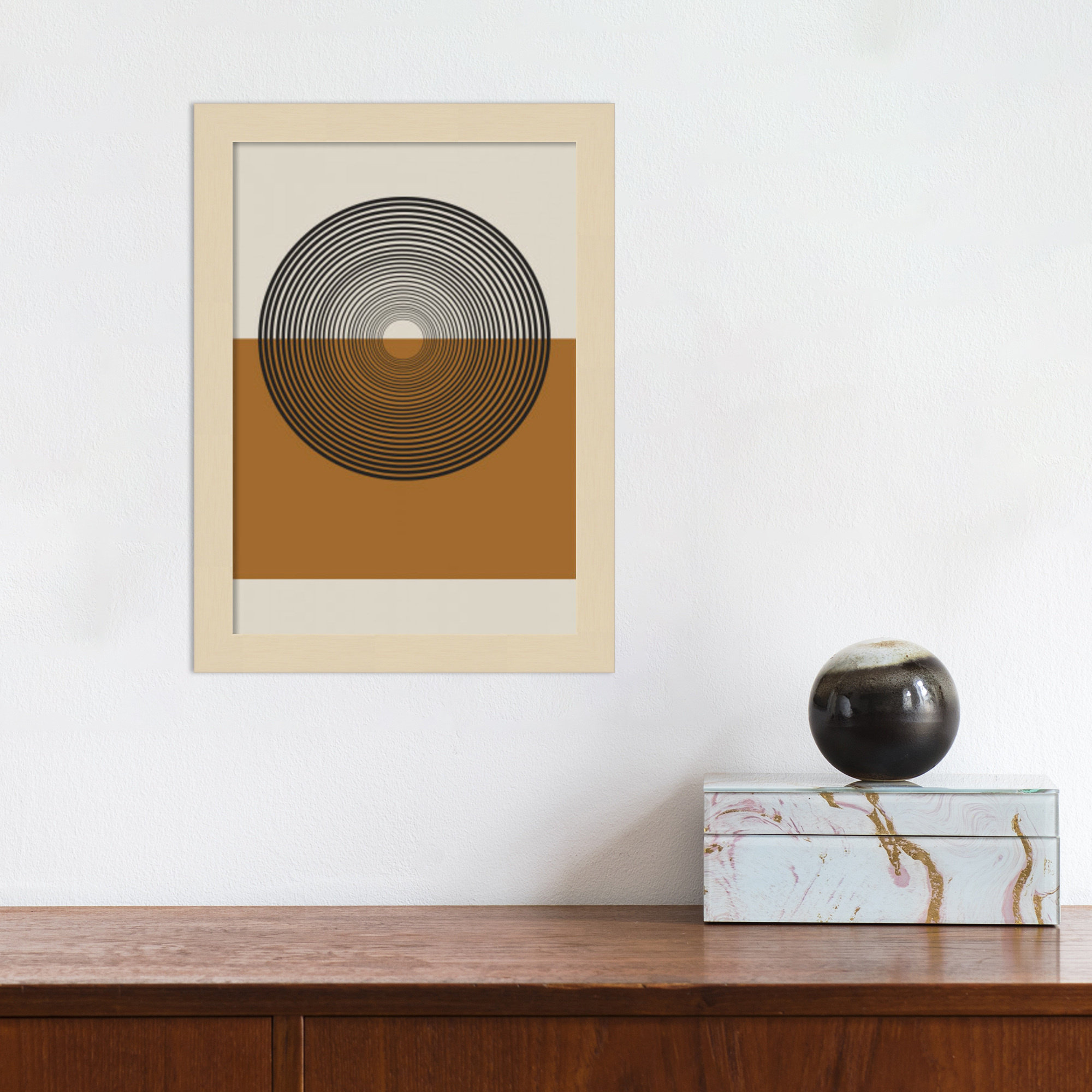Retro Landscape by The Miuus Studio, 13" H x 10" W x 1" D, Brown