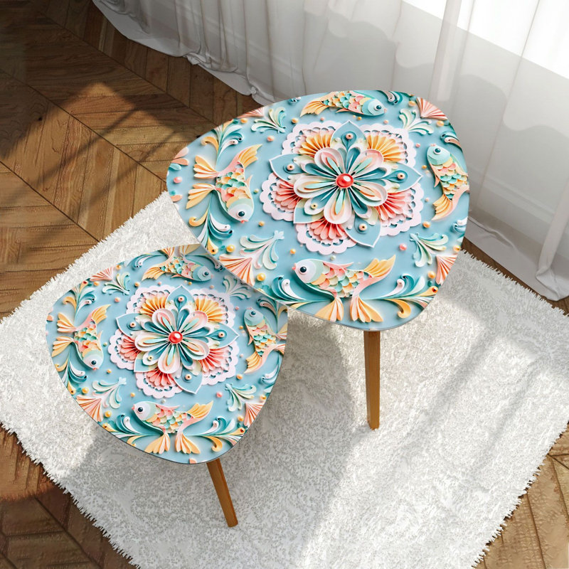 Ensemble de 2 tables basses gigognes Triangle