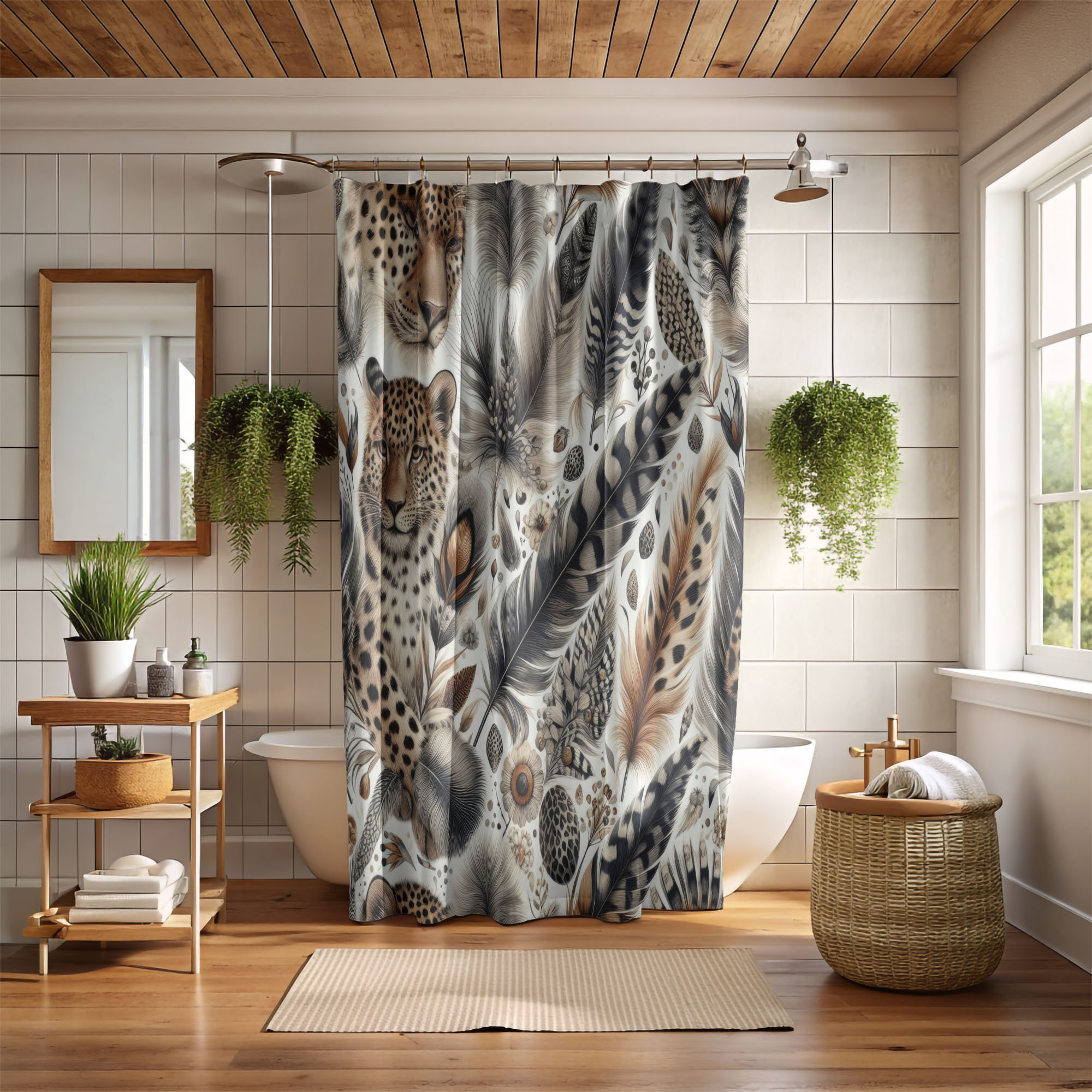 East Urban Home Animal Print Chic - 1 Piece Standard Shower Curtain