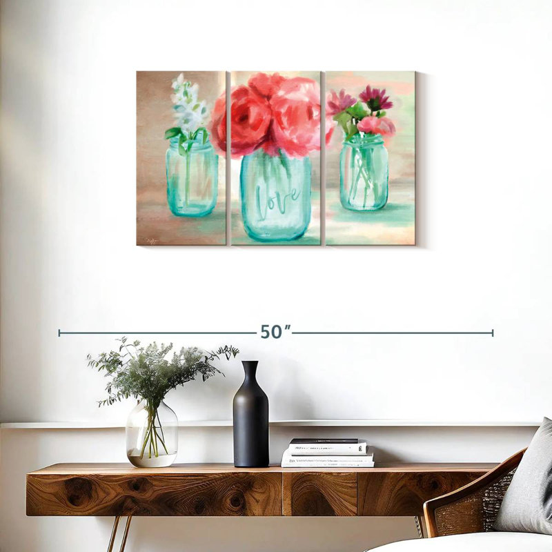 Trio de fleurs Harnek, H 20 po x l 33 po