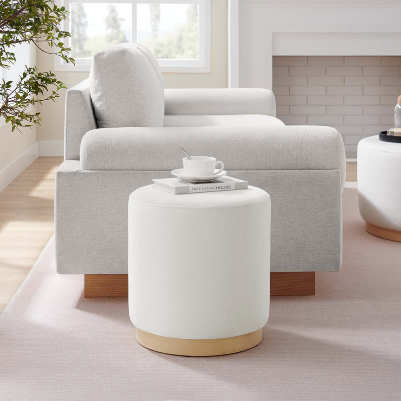 Repose-pieds rembourré Modway Tilden, Velours blanc