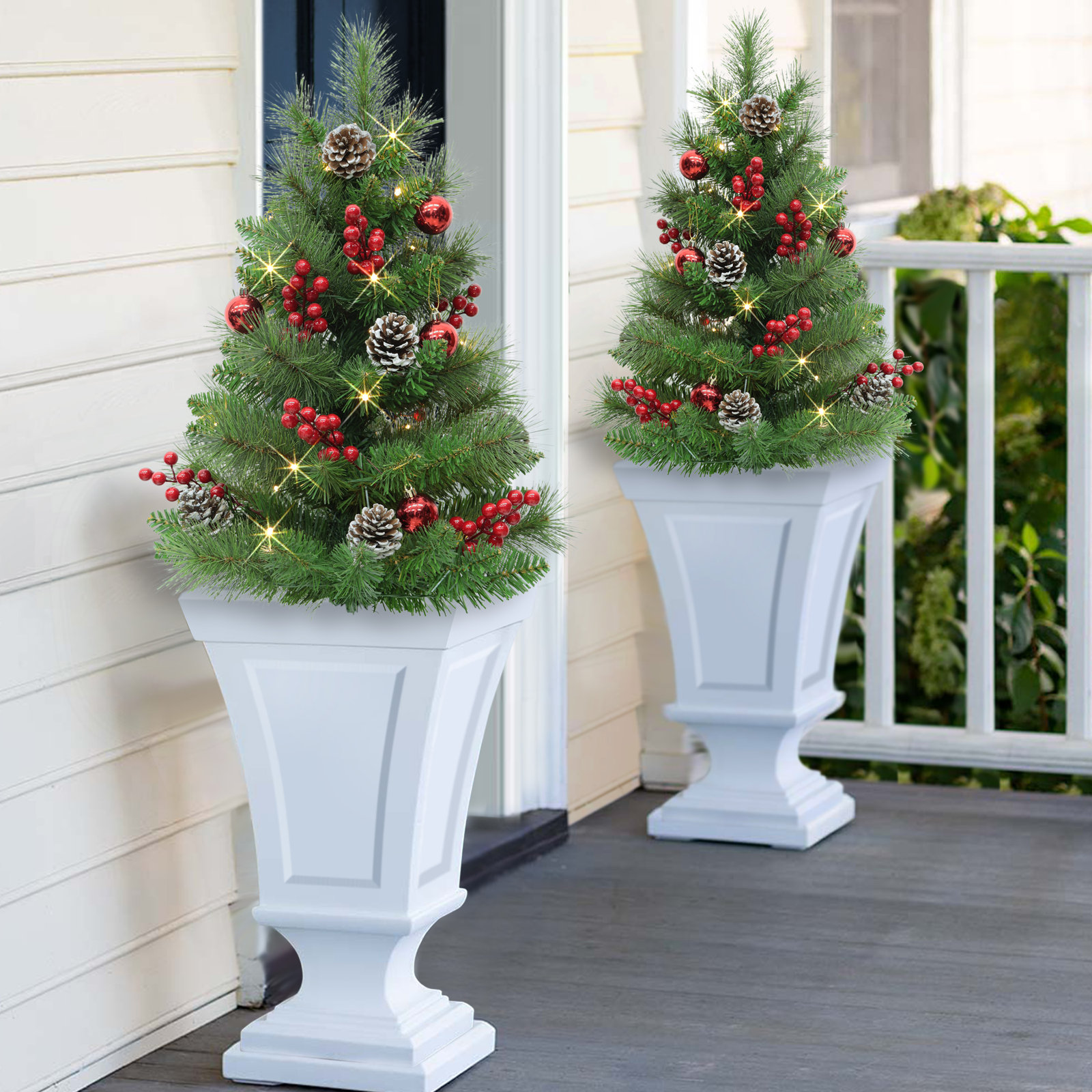 Lighted Pine Christmas Tree