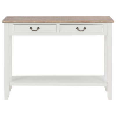 Console, table d'entrée, table d'appoint avec tiroirs et tablettes en bois