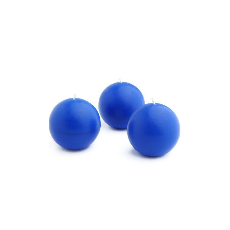Unscented Novelty Candle, Set of 6, 3" Diameter, Blue