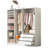 Doorless Wooden Storage Wardrobe For Dedroom With Shelves And 3 Drawers-1636198097