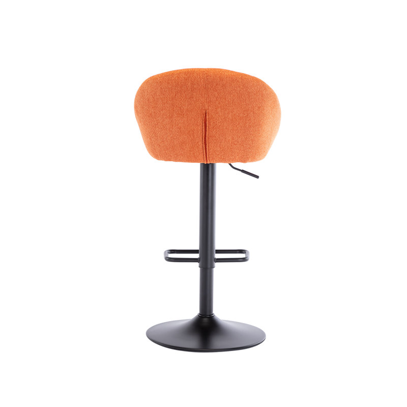 Modern Orange Adjustable Swivel Counter Stool with Metal Frame