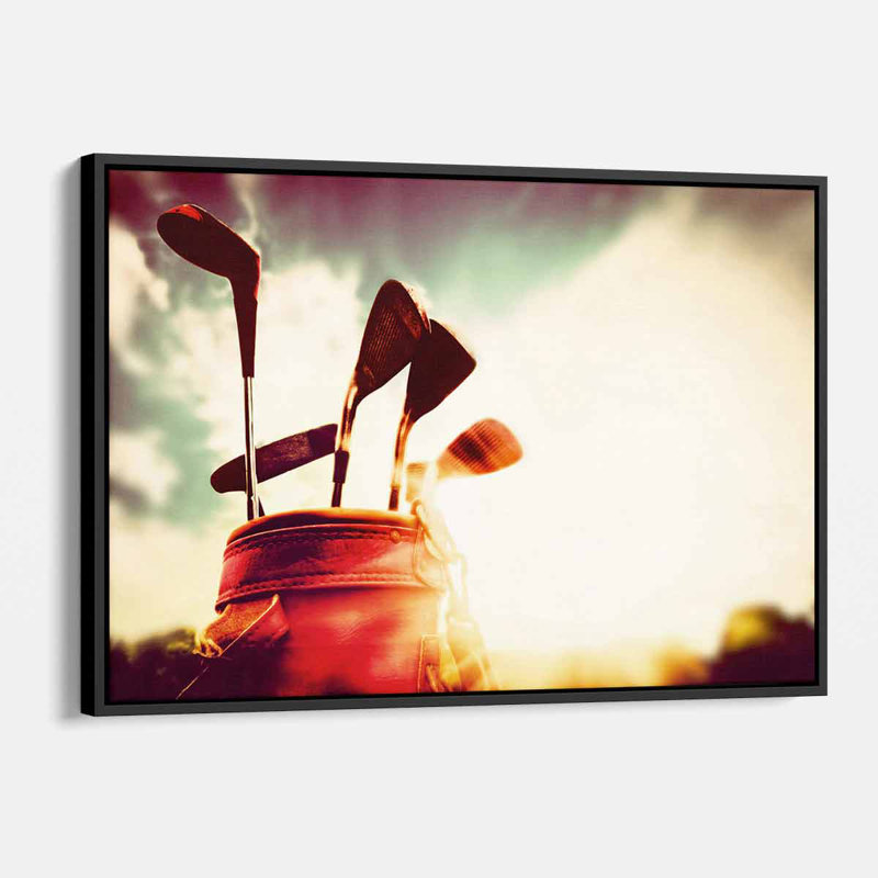 Photographie de golf beige sur toile, H 12 po x l 16 po, Cadre noir