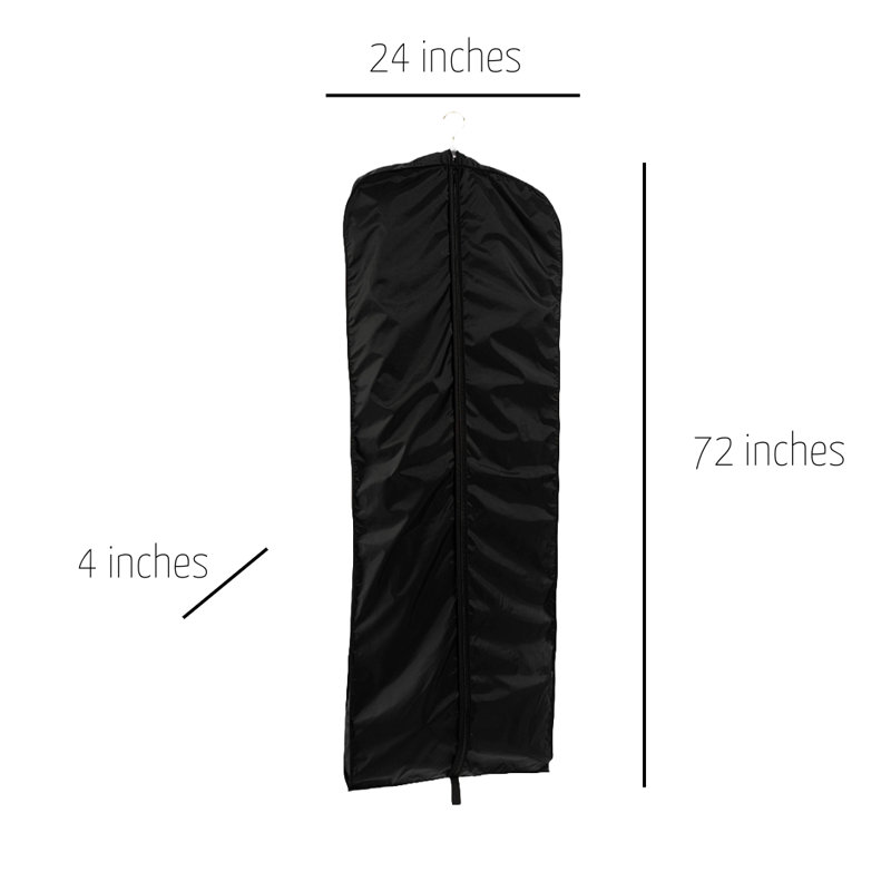 Sac à vêtements en nylon, Noir, noir, noir, noir, H 72 po x l 24 po x P 4 po