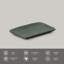 Greenery Small Juta Rectangular Platter 7.1" Ceramic Stoneware - Microwave, Oven, and Dishwasher Safe, by Porto Brasil