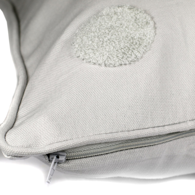 Aleetha Polka Dots Square Throw Cushion, Silver