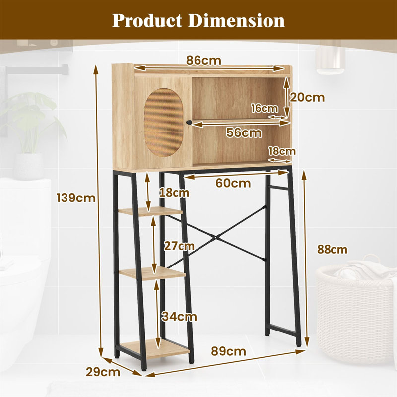 Freestanding Over The Toilet Storage