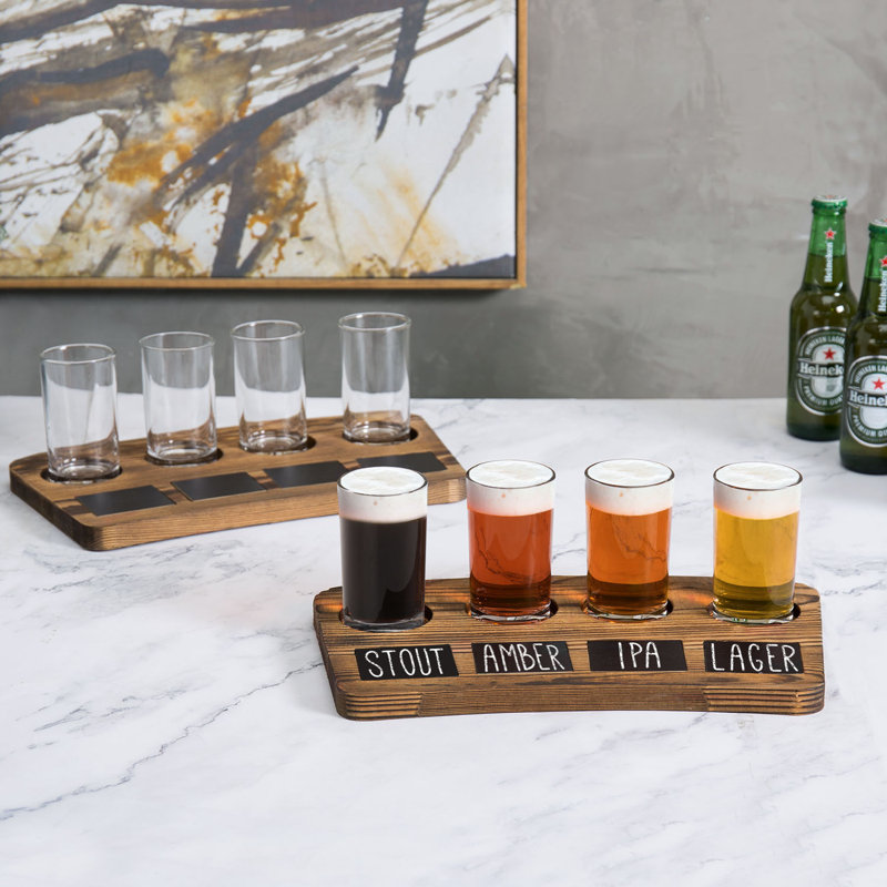 177ml Glass Beer Flight Set, 8, Brown