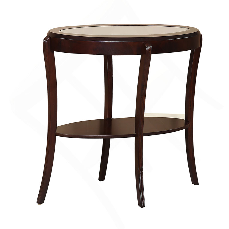 Console 1 pièce Espresso / Cerisier foncé Canapé traditionnel avec tablette de rangement en verre trempé de 5 mm