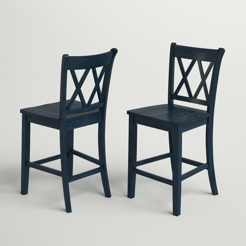 Sloan Solid Wood Counter/Bar Stool, Antique Denim, Counter Stool (24" Seat Height)