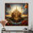 Toile avec cadre flottant brun