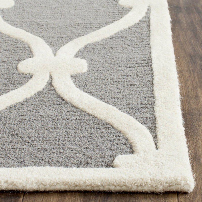 Cannen Hand Tufted Wool Geometric Rug, Rectangle 9' x 12'