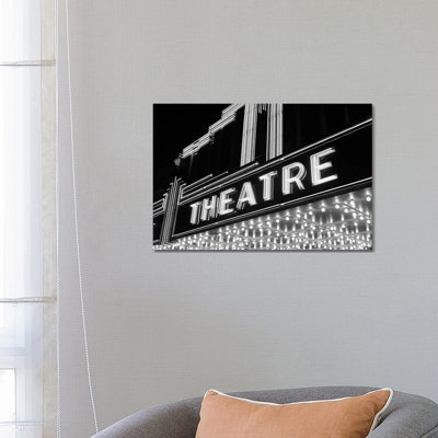 1930s-1940s Theatre Marquee Theatre in Neon Lights, impression sur verre acrylique