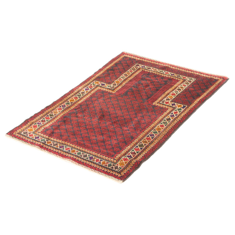 Tapis rectangulaire unique en laine de style années 1990 3 pi x 4 pi 8 po bourgogne